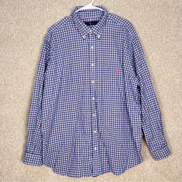 Ralph Lauren Other - Imperfect Polo Ralph Lauren Plaid Men's Shirt 100% cotton 2XB Big long‎ sleeved